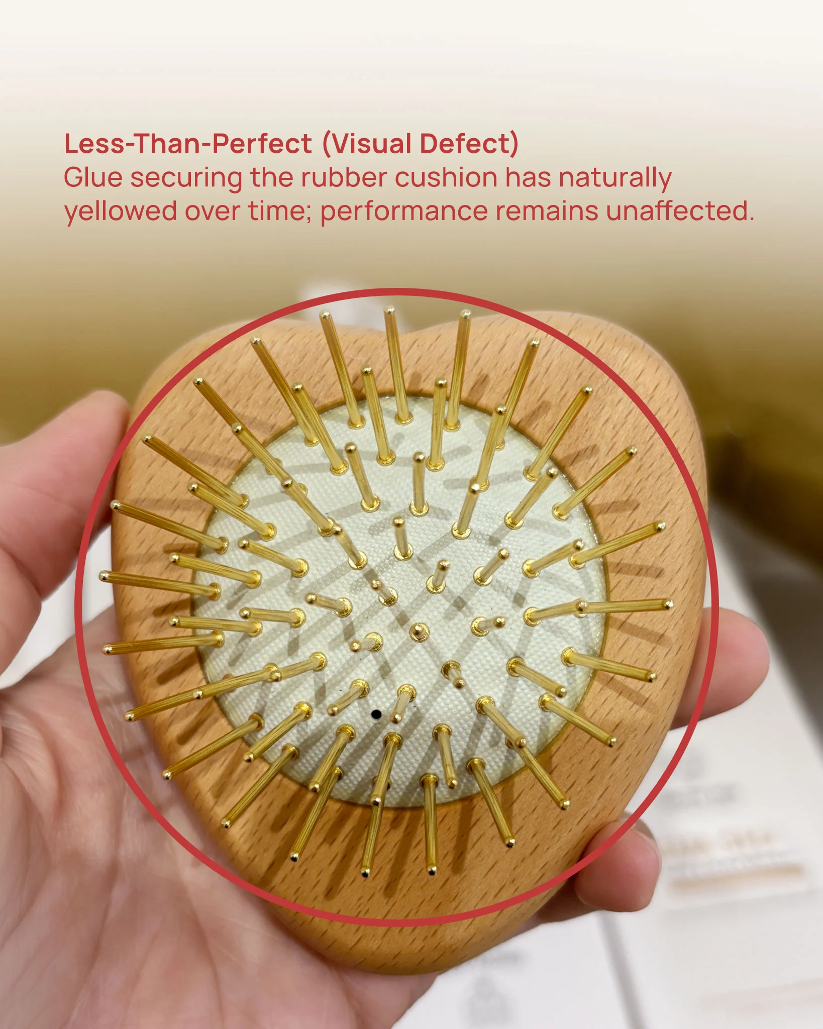Gua Sha Hair & Scalp Brush: Love Heart Wooden Edition (Less Than Perfect) - Image 4